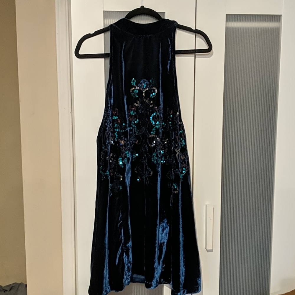 Free People Blue Velvet Dress